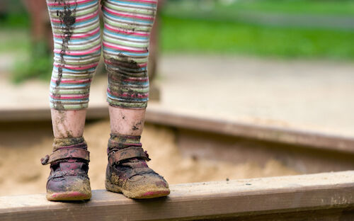 Child's Muddy Feet