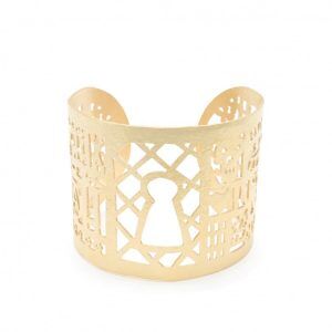 Sterling Silver Carved Out Statement Cuff Bracelet