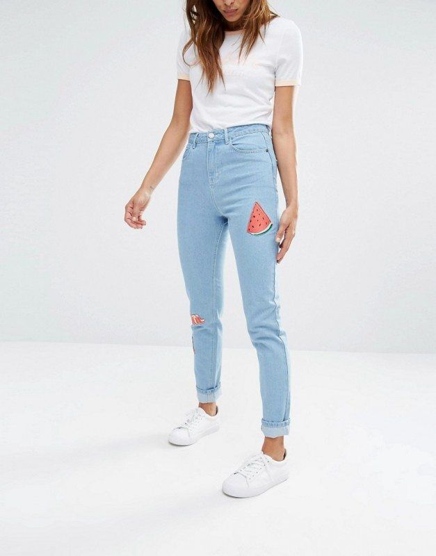 Asos Mom Jeans Summer Patches