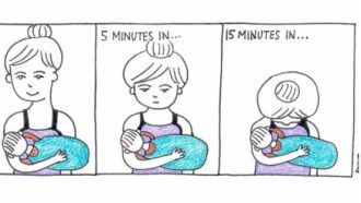 Lachen: in deze illustraties zullen alle kersverse moeders zich herkennen