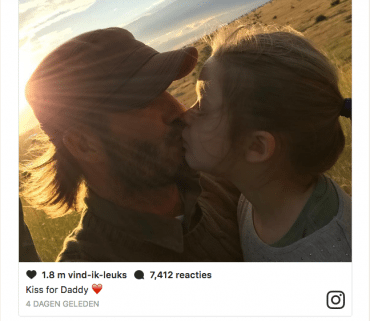 Ophef over selfie van David Beckham: "kus je je dochter nou op de mond!?"
