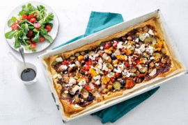 Mmmmm... Vanavond eten we deze superlekkere plaattaart met gegrilde groenten