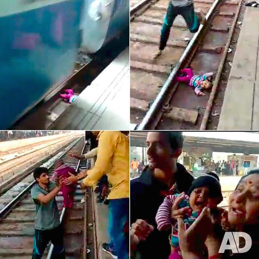 Illustratie bij: Shocking: baby valt van perron en wordt net niet door trein overreden