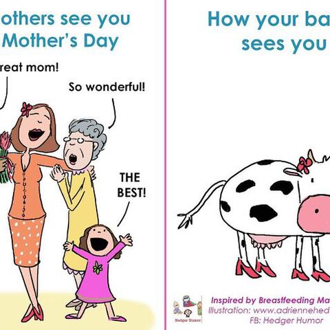 Illustratie bij: Haha! Grappige cartoons over de struggles van borstvoeding geven