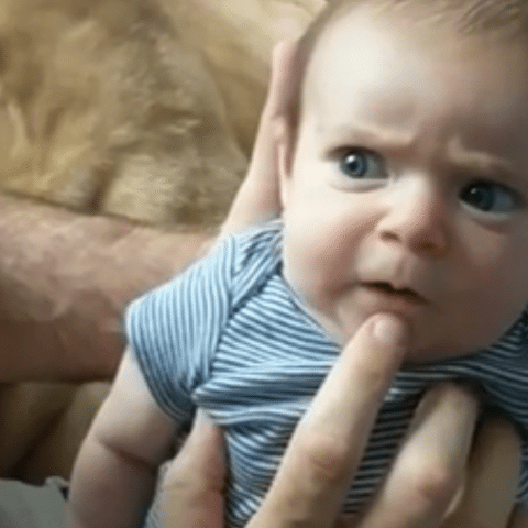 Illustratie bij: Hilarisch filmpje: Vader speelt voor buikspreker met pasgeboren baby
