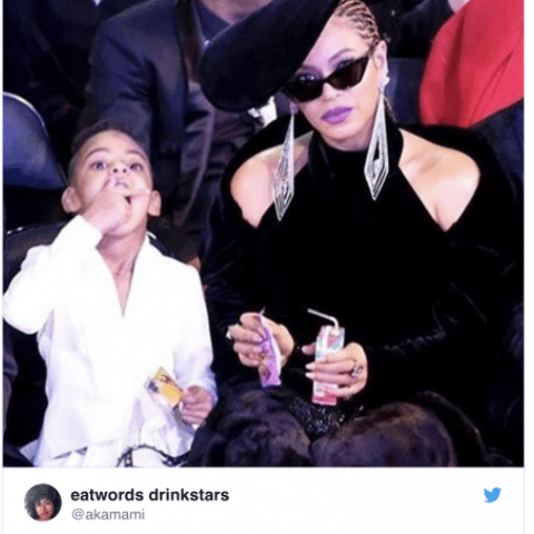 Illustratie bij: Beyoncé met Wicky en snacks tijdens de Grammy’s is elke moeder ooit
