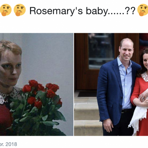 Illustratie bij: Wait what? Kate Middleton draagt exact hetzelfde jurkje als Rosemary uit Rosemary’s Baby