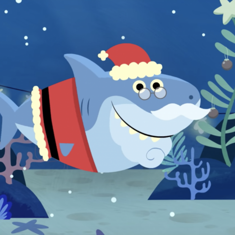Illustratie bij: Voor wie nog niet genoeg kerststress had: er is nu ook Santa Shark