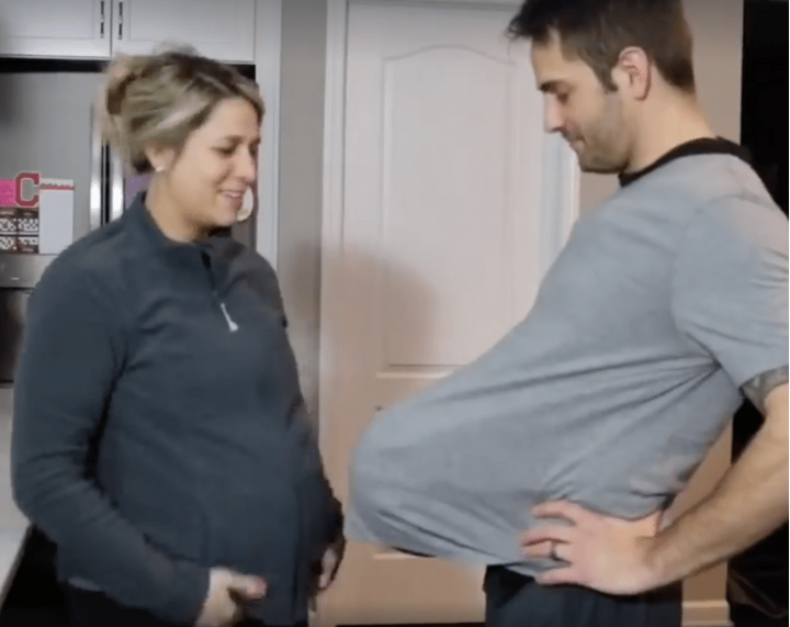 Vader test 24 uur lang hoe het is om zwanger te zijn (het antwoord is: zwaar)