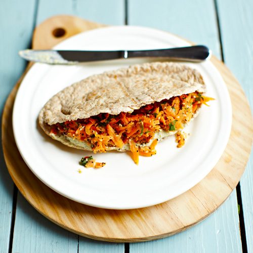 recept pitabroodje met wortel